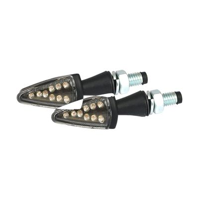 Blinkers LED MCS Peak svart hus klar lins universal