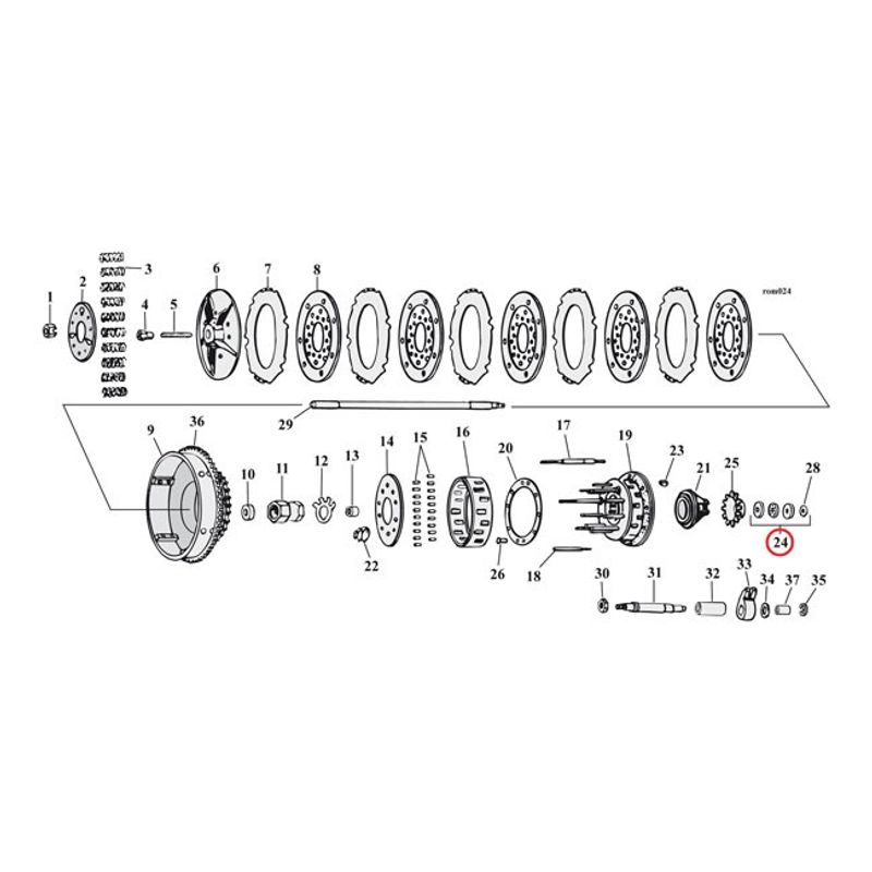 Lagersats MCS Throw kraftig L75-86 4&5 speed Big Twin
