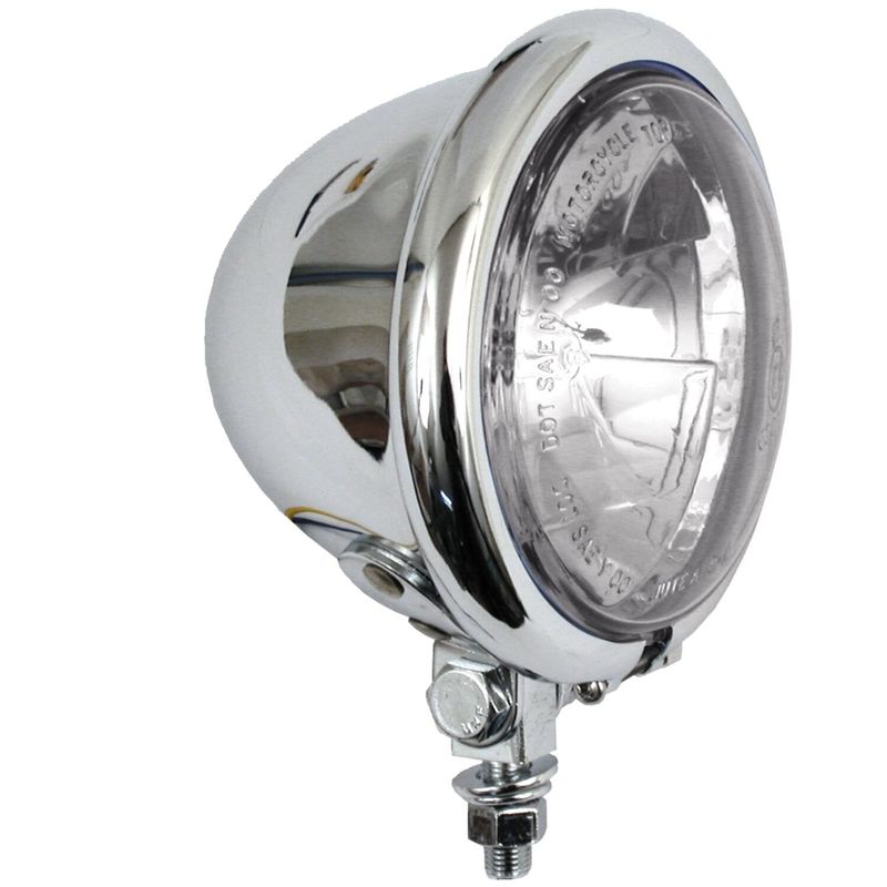 Extraljus MCS H3 Bates 4-1/2" krom klart glas