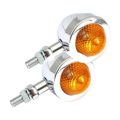Blinkers MCS Bullet spetsigt glas krom universal