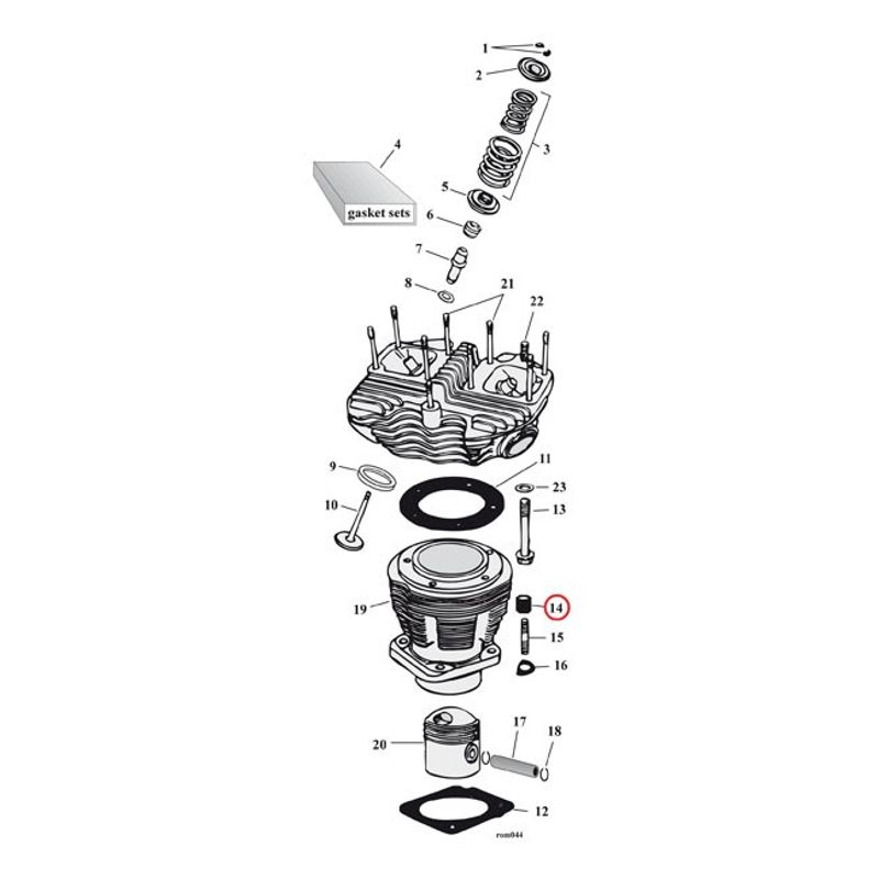 Muttersats cylinderfot sexkant Gardner-Westcott förzinkad Big Twin 36-84