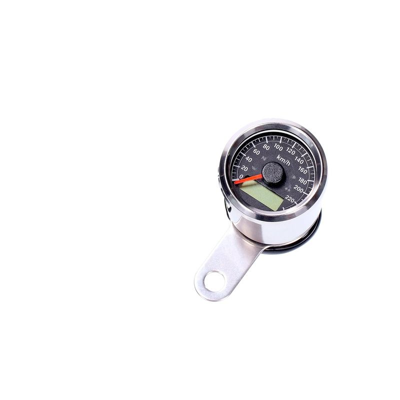 Hastighetsmätare MCS Stoker 48mm krom svart Compatible with stock 96-03 H-D