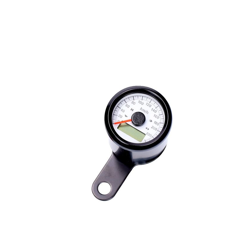 Hastighetsmätare MCS Stoker 48mm svart vit Compatible with stock 96-03 H-D