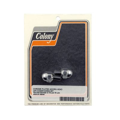 Skruvar luftfilter Colony Acorn krom 67-E78 Big Twin (2-pack)