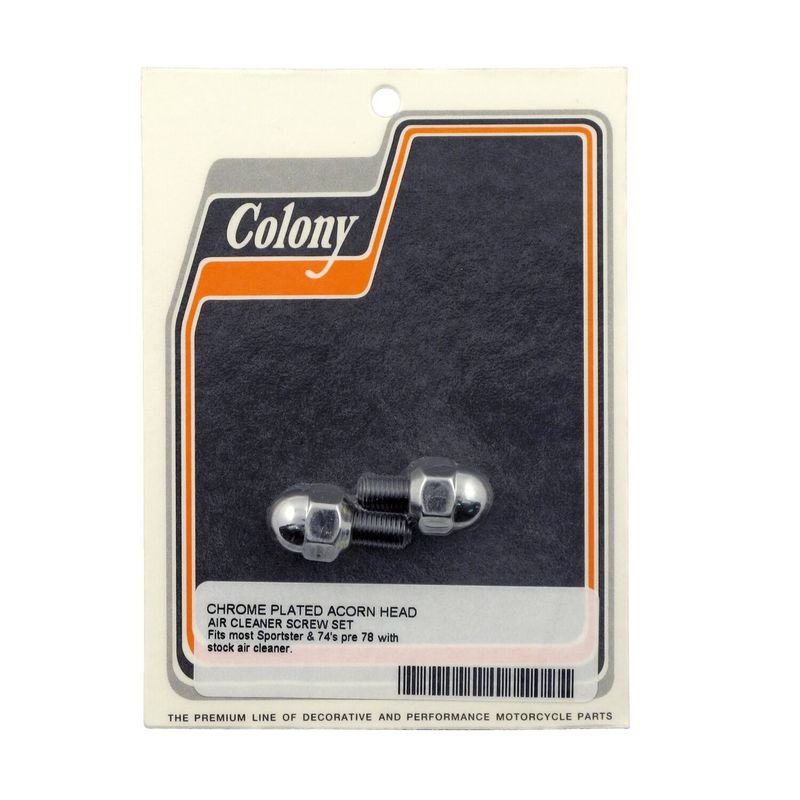 Skruvar luftfilter Colony Acorn krom 67-E78 Big Twin (2-pack)