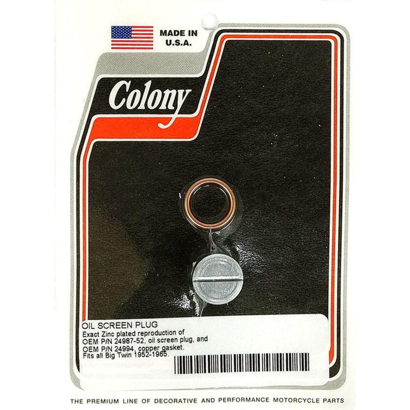 Plugg oljesil vevhus Colony spårad förzinkad Big Twin 52-65