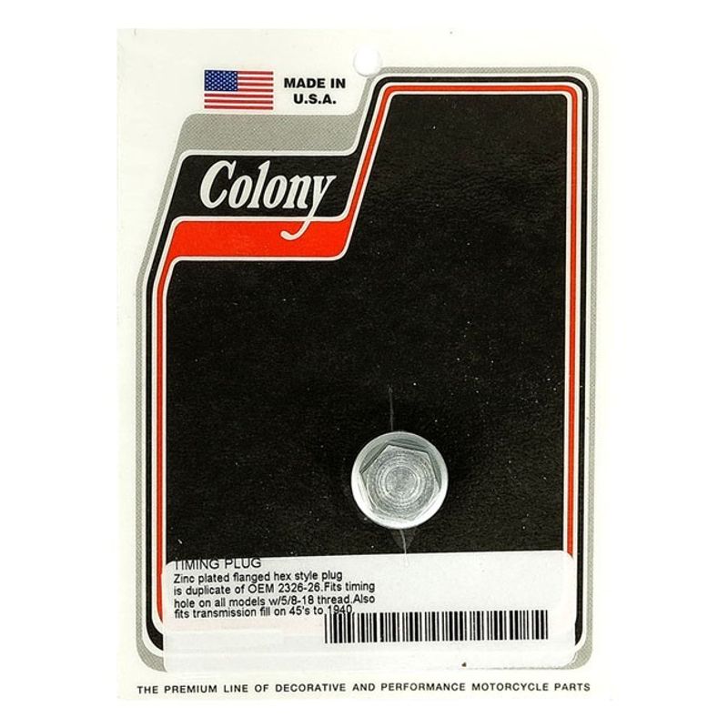 Plugg Colony Drain Hex Timing plug Big Twin 38-99 m.fl. förzinkad