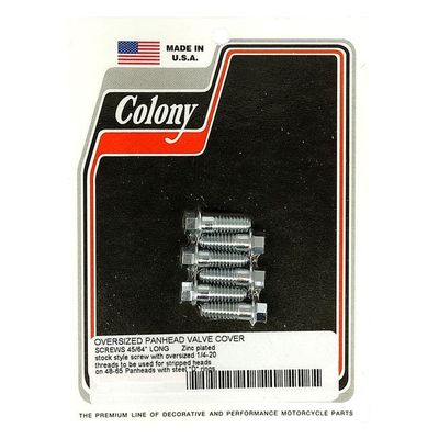 Skruvsats kåpa Colony kort Panhead 48-65 (6-pack) förzinkad