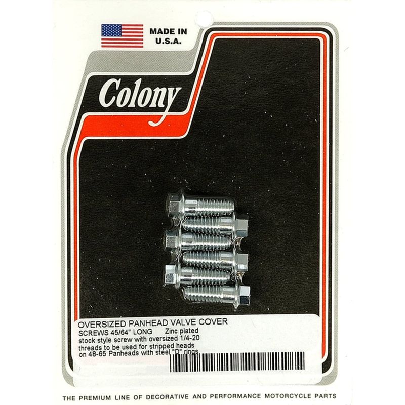 Skruvsats kåpa Colony kort Panhead 48-65 (6-pack) förzinkad