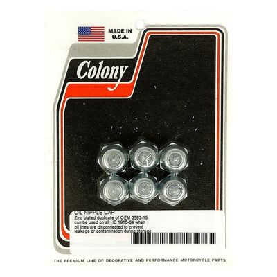 Locksats oljeledningsnipplar Colony förzinkad 1915-1964 (6-pack)