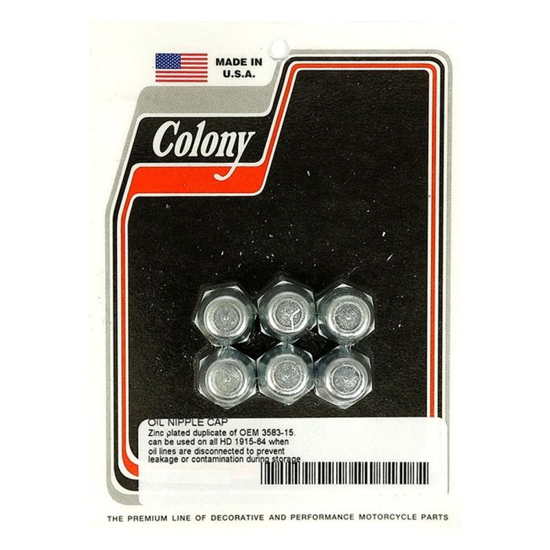 Locksats oljeledningsnipplar Colony förzinkad 1915-1964 (6-pack)