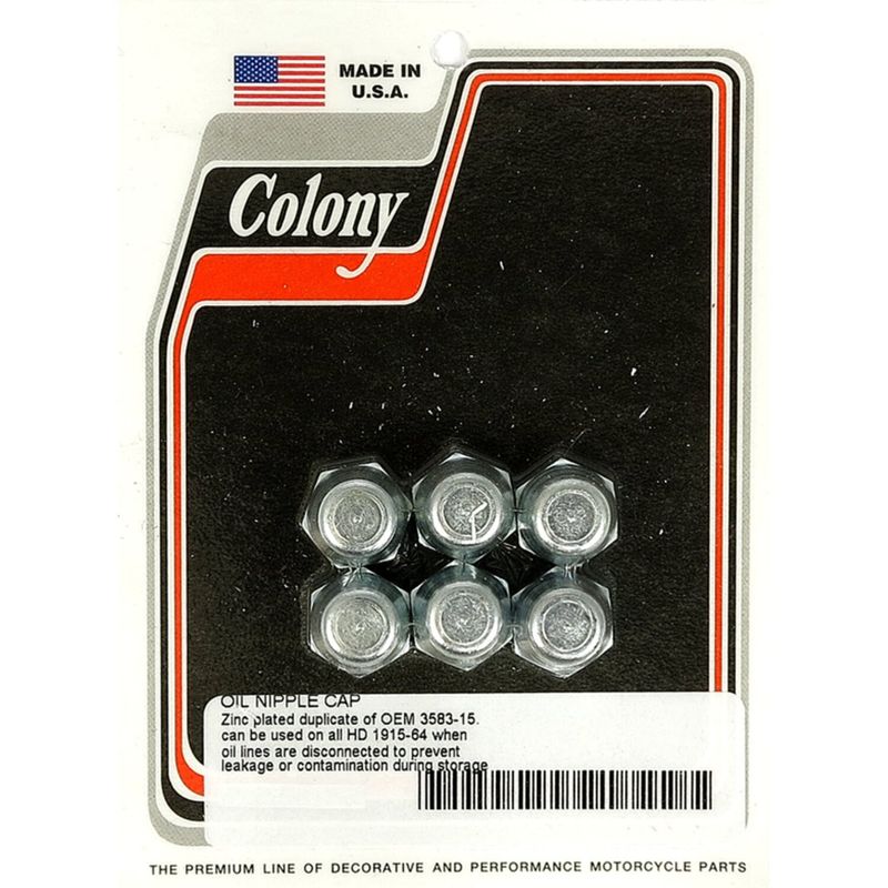Locksats oljeledningsnipplar Colony förzinkad 1915-1964 (6-pack)