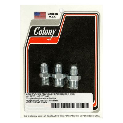 Nippel oljematning ventilkåpa Colony förzinkad Knucklehead 42-47 (3-pack)