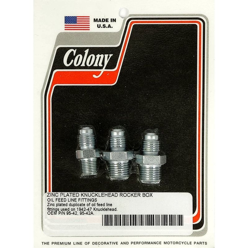 Nippel oljematning ventilkåpa Colony förzinkad Knucklehead 42-47 (3-pack)