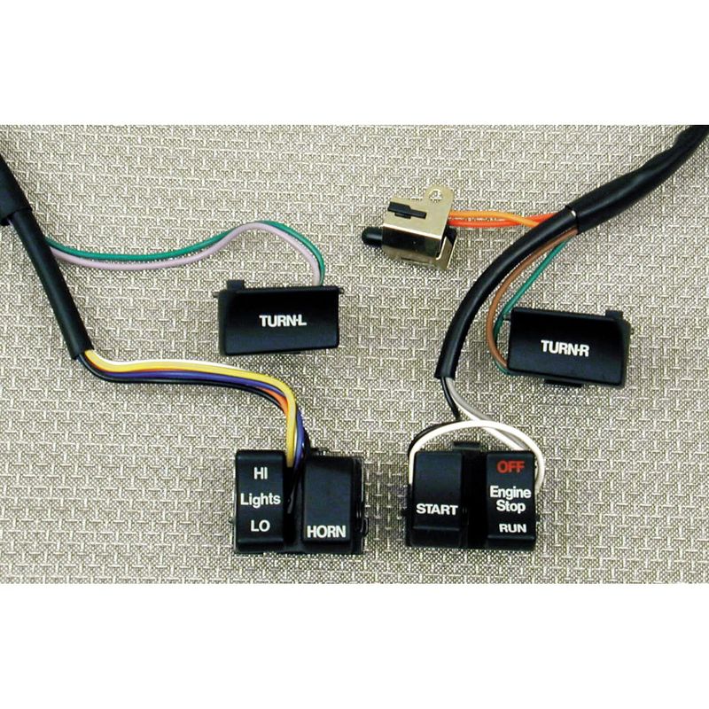 Strömbrytare kabel MCS svart Big Twin, XL Sportster 82-95