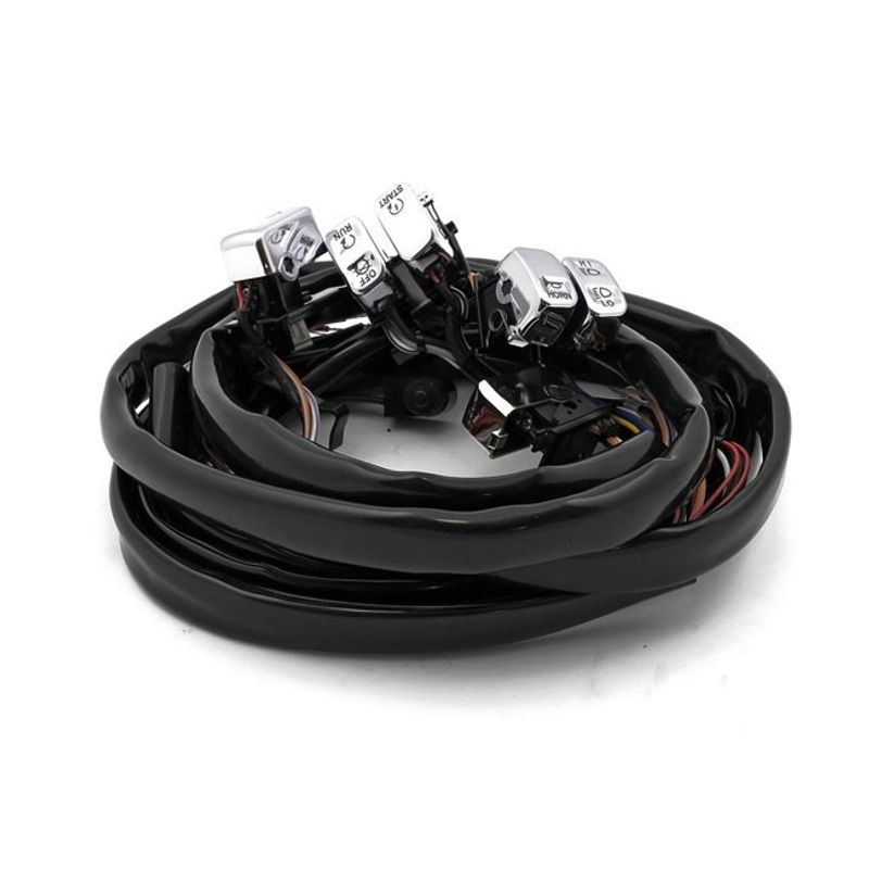 Styrströmbrytare MCS LED Softail, 07-11 Dyna 07-10 krom