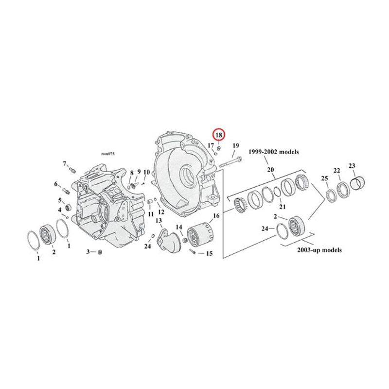 Styrstift topplock/cylinderfot S&S Twin Cam 99-17