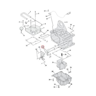 Oljeslang växellåda till motor MCS FLT/Touring 99-06