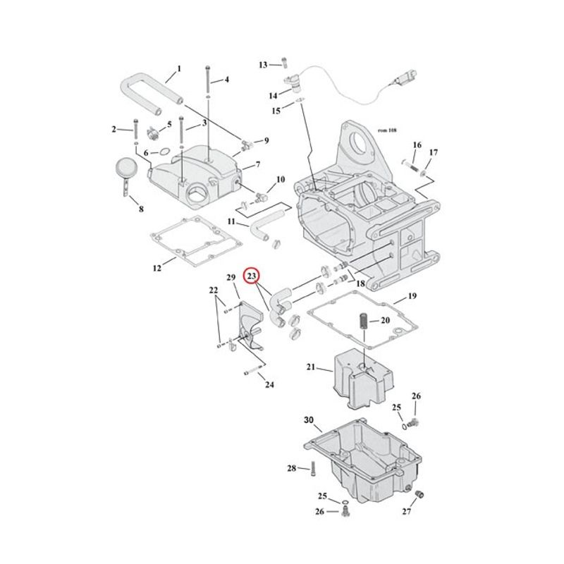 Oljeslang växellåda till motor MCS FLT/Touring 99-06