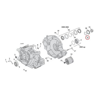 Tryckbricka ramlager drevaxel MCS Twin Cam 03-17