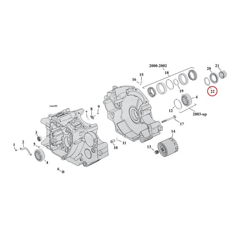 Tryckbricka ramlager drevaxel MCS Twin Cam 03-17