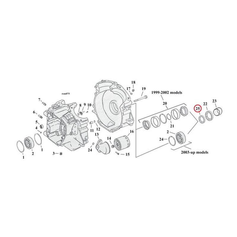 Tryckbricka ramlager drevaxel MCS Twin Cam 03-17