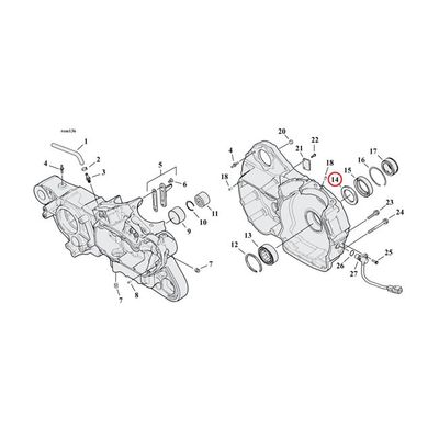 Tryckbricka ramlager drevaxel MCS Twin Cam 03-17