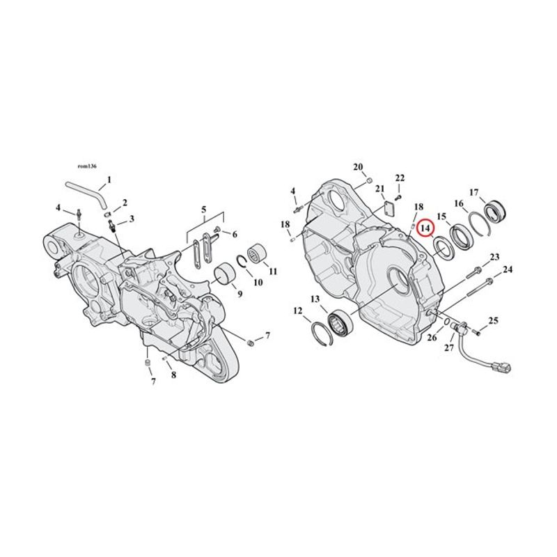 Tryckbricka ramlager drevaxel MCS Twin Cam 03-17
