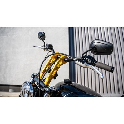 Riser Performance Machine PM Phatbar Ops 1-1/4" 12" guld H-D mech. or e-throttle with 0208-2186M-SMG