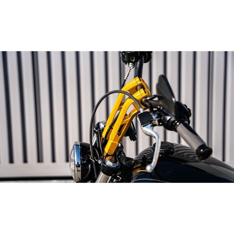 Riser Performance Machine PM Phatbar Ops 1-1/4" 12" guld H-D mech. or e-throttle with 0208-2186M-SMG