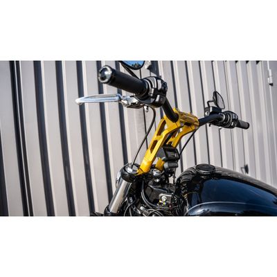 Riser Performance Machine PM Phatbar Ops 1-1/4" 12" guld H-D mech. or e-throttle with 0208-2186M-SMG
