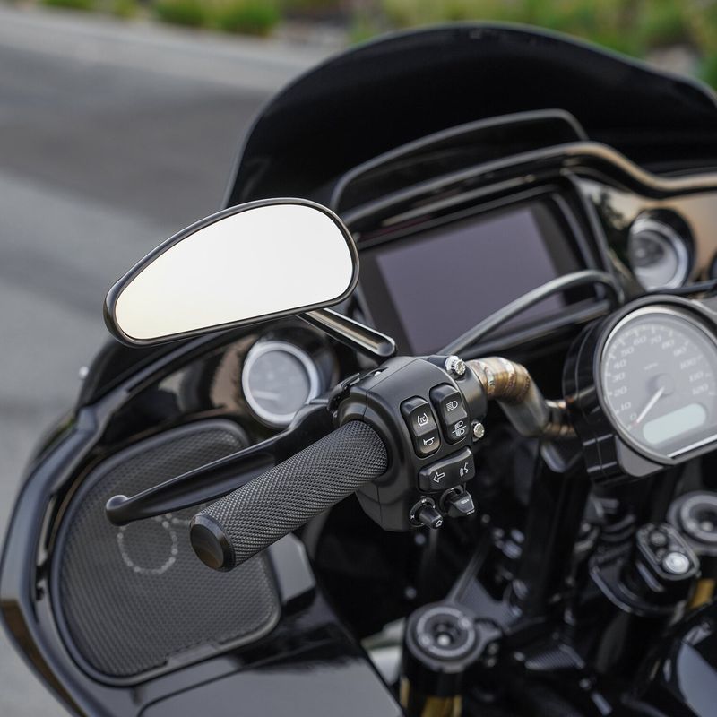 Spegel Arlen Ness Downdraft All smidd svart Harley, Indian, metric and