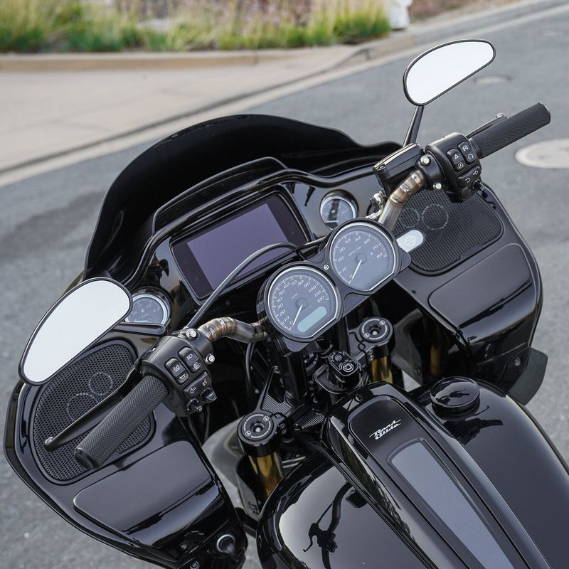 Spegel Arlen Ness Downdraft All smidd svart Harley, Indian, metric and