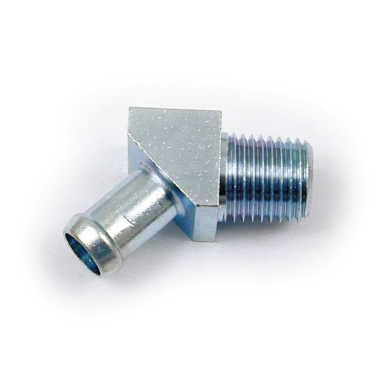 Nippel oljeslang 45° S&S 1/4" NPT till 3/8" krom Softail 87-90