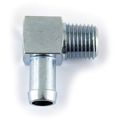 Nippel oljeslang 90° MCS 1/4" NPT till 3/8" krom växellåda FLT/Touring 87-98 m.fl.