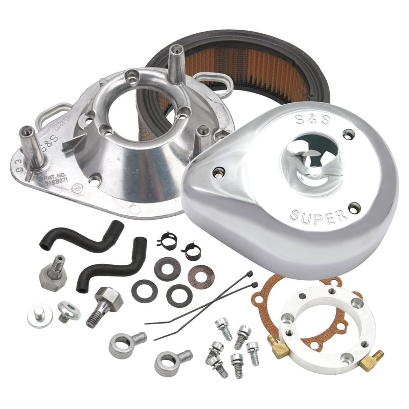 Luftfilter S&S 17-0450 krom CV carburetor all Big Twin m.fl.