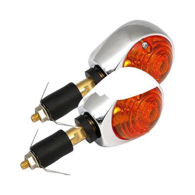 Blinkers i styret Bulls-eye fullstorlek MCS krom orange glas