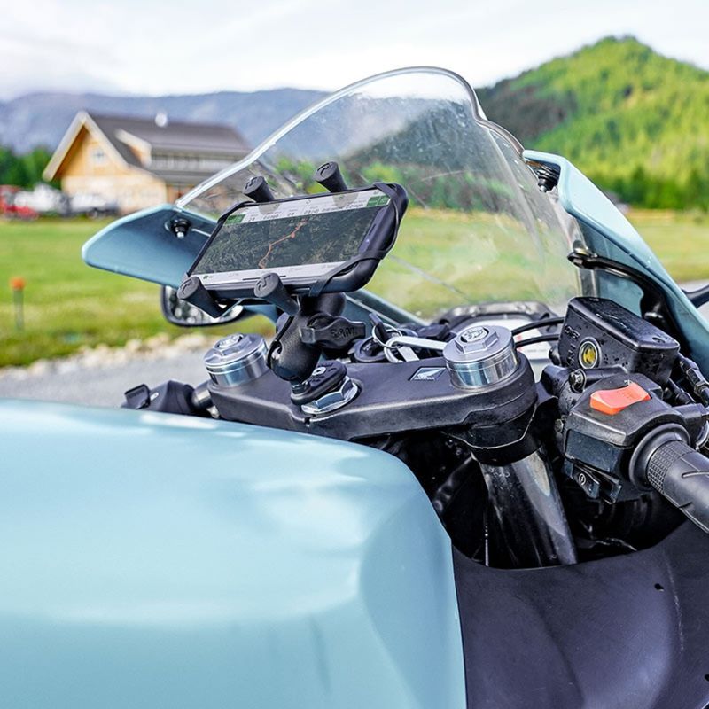 Mobilhållare RAM Mounts X-Grip styrstamsbas liten telefon