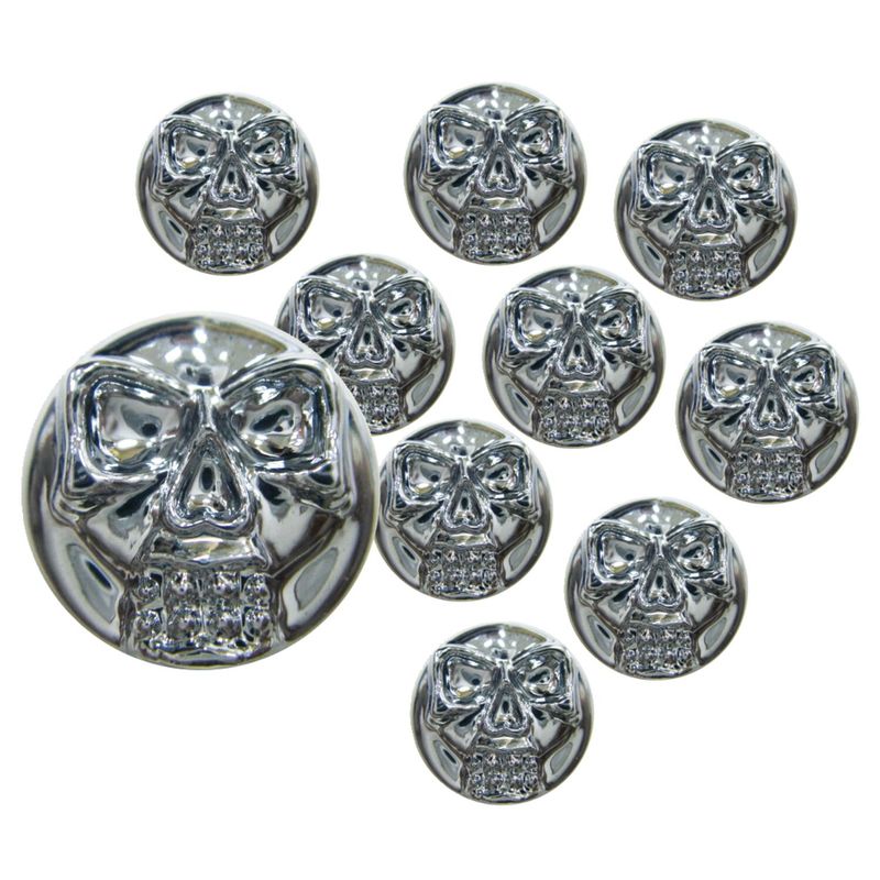 Skruvkåpa MCS krom skalle (10-pack)