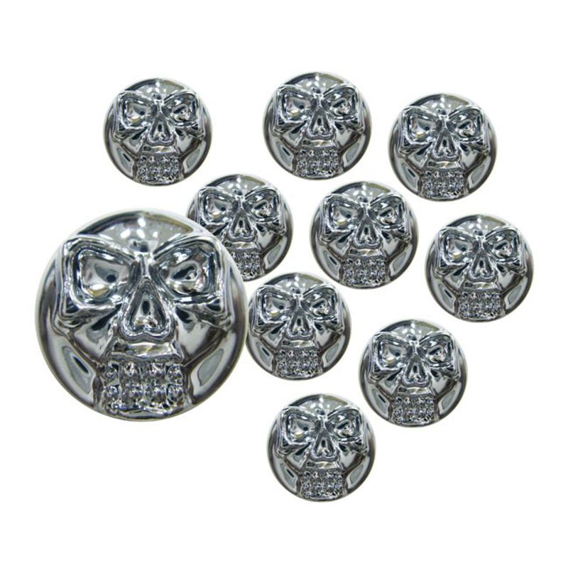 Skruvkåpa MCS krom skalle (10-pack)