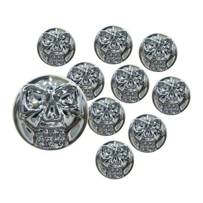 Skruvkåpa MCS krom skalle (10-pack)