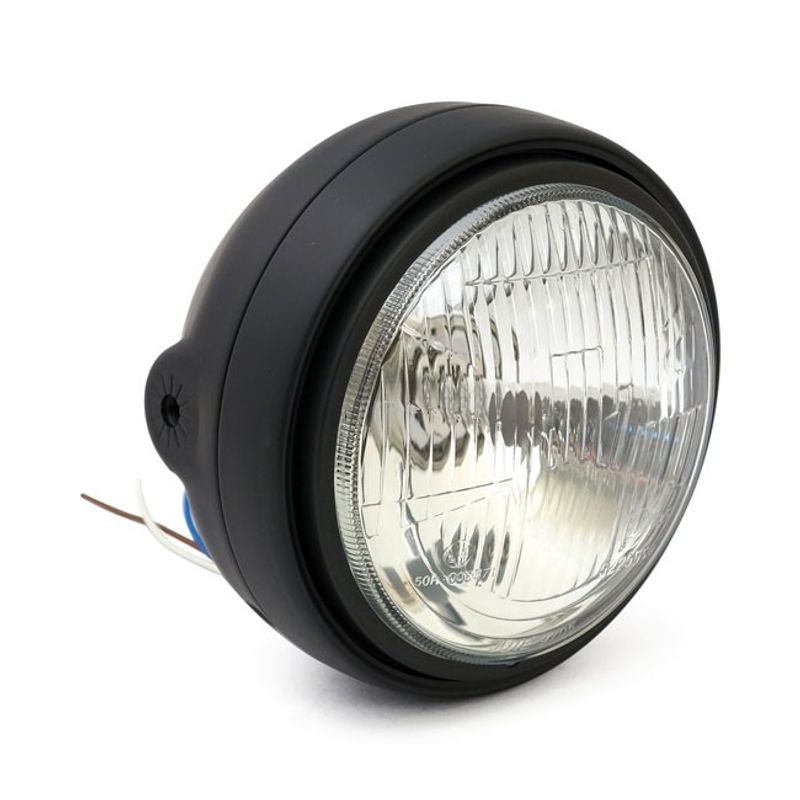 Strålkastare MCS Roadster H4 5-3/4" svart