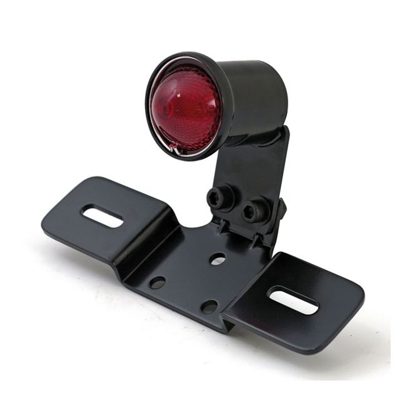 Baklykta retrostil MCS typ 3 LED svart rött glas