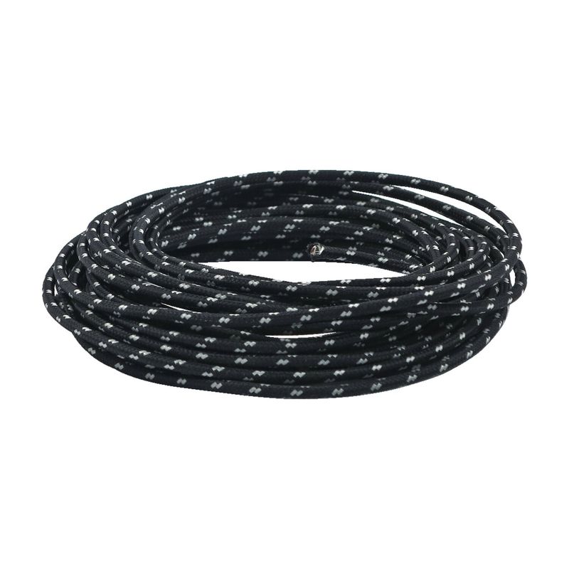 Classic cloth covered wiring, 25ft. roll. White/black