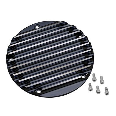 Derbylock Covingtons Customs Finned svart Dyna 99-17 Softail 99-18