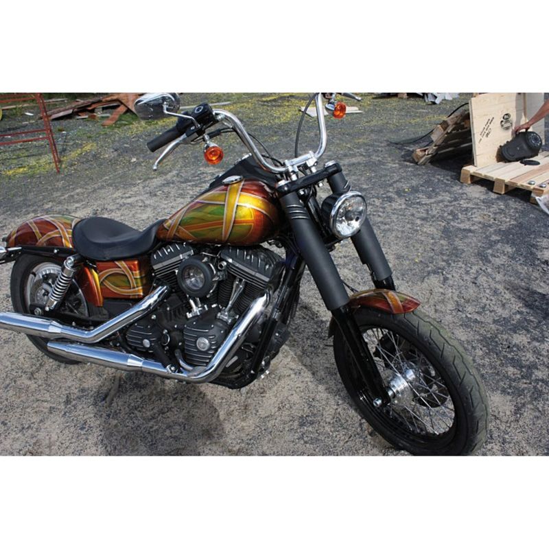 Kåpor gaffelrör EMD Bombshell 49 övre svart Dyna with 49mm fork tubes 06-17 FTC/B49/BC