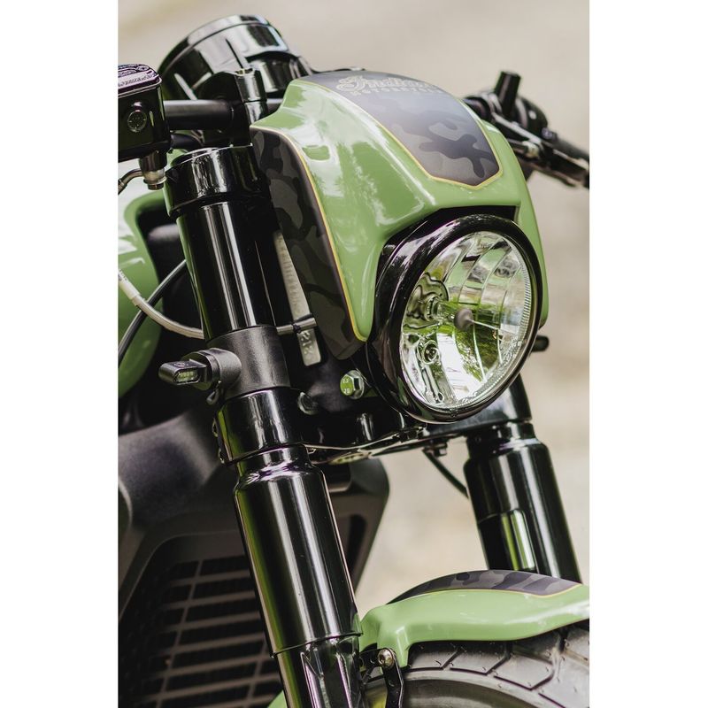 Mask strålkastare Cult-Werk NRS Style blanksvart Indian Scout Bobber 18-24