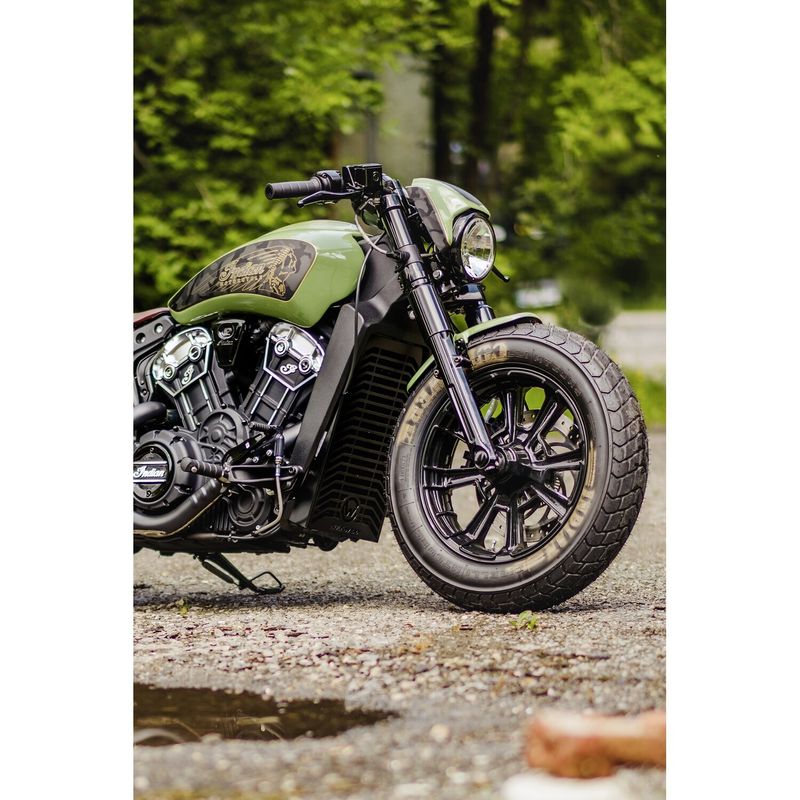 Mask strålkastare Cult-Werk NRS Style blanksvart Indian Scout Bobber 18-24