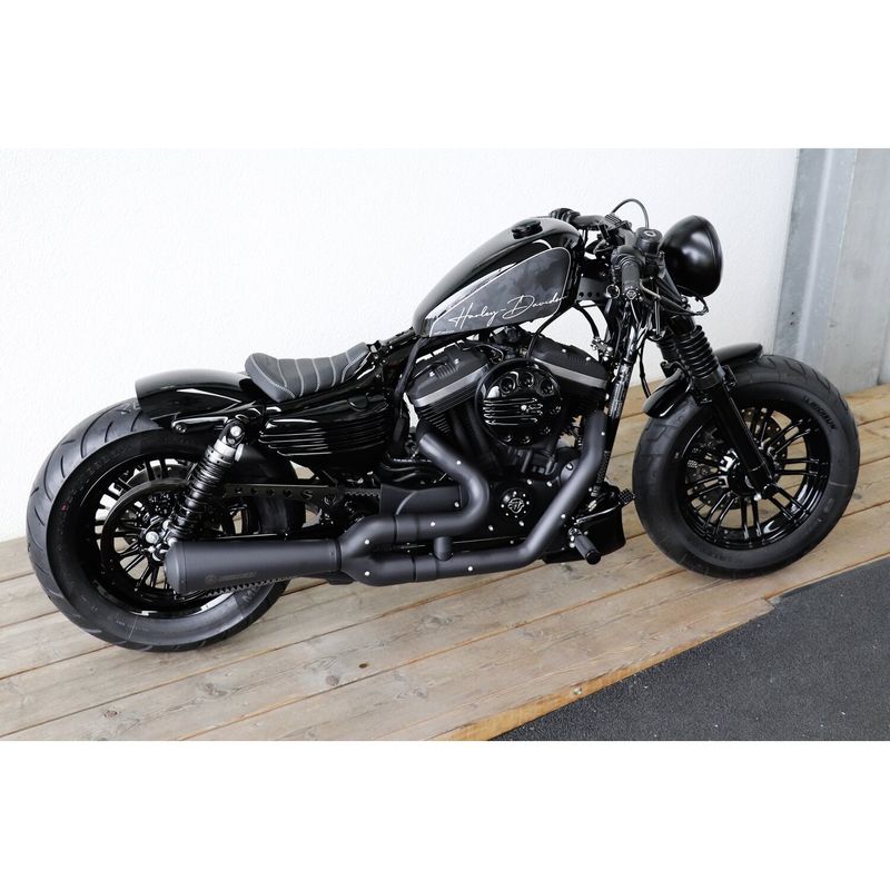 Bakskärm Cult-Werk Low blanksvart XL Sportster 04-22