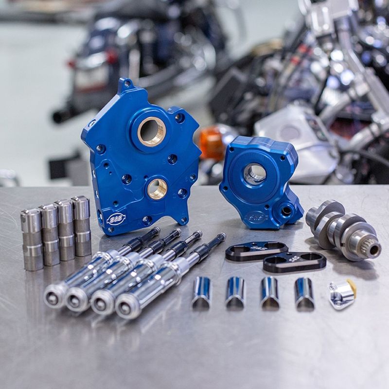 Kamaxelsats S&S 475C M8 Softail 18-26 krom
